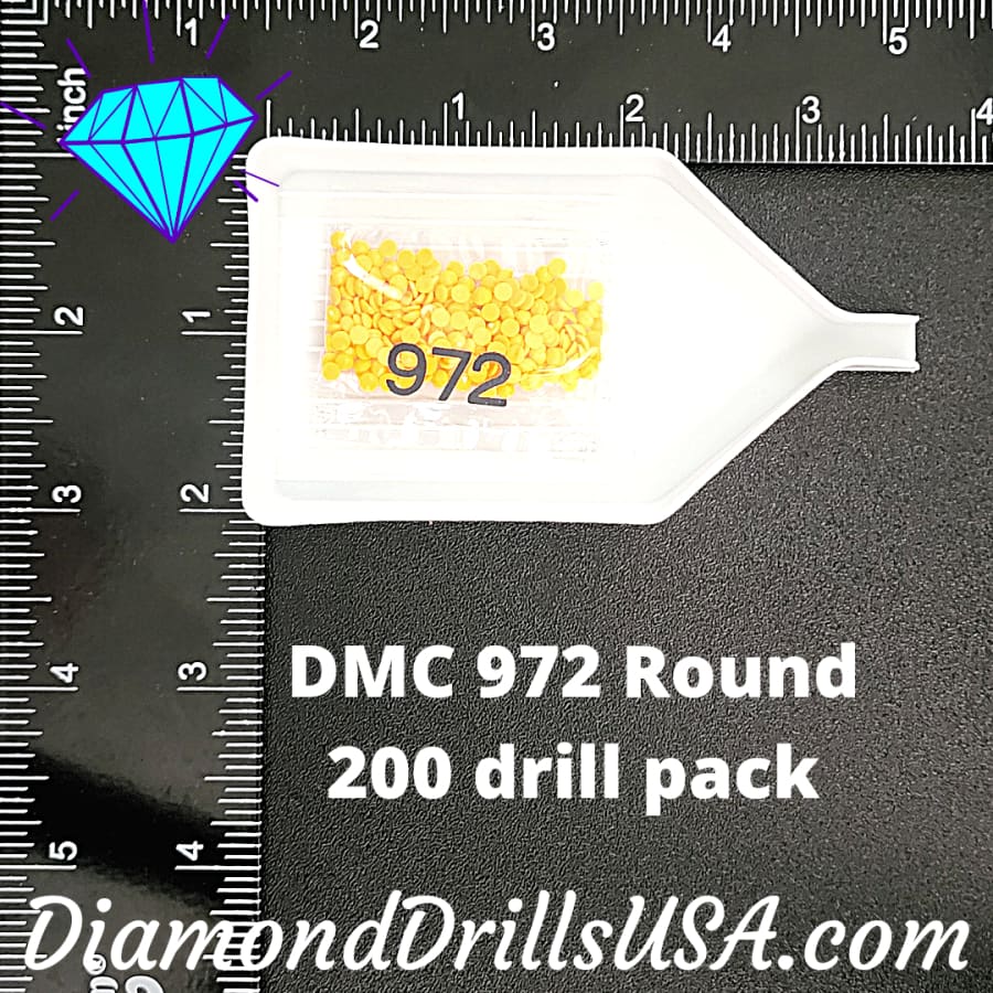 DMC 972 ROUND 5D Diamond Painting Drills Beads DMC 972 Deep 