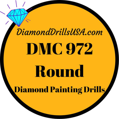 DMC 972 ROUND 5D Diamond Painting Drills Beads DMC 972 Deep 