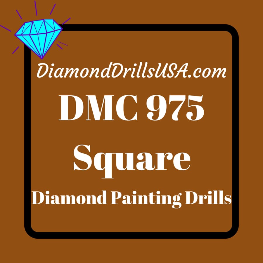 DMC 975 SQUARE 5D Diamond Painting Drills Beads DMC 975 Dark