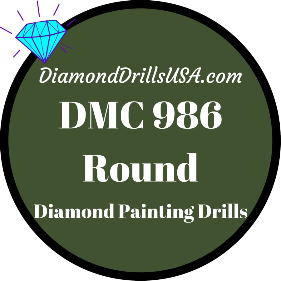 DMC 986 ROUND 5D Diamond Painting Drills Beads DMC 986 Very 