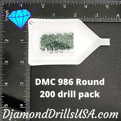DMC 986 ROUND 5D Diamond Painting Drills Beads DMC 986 Very 