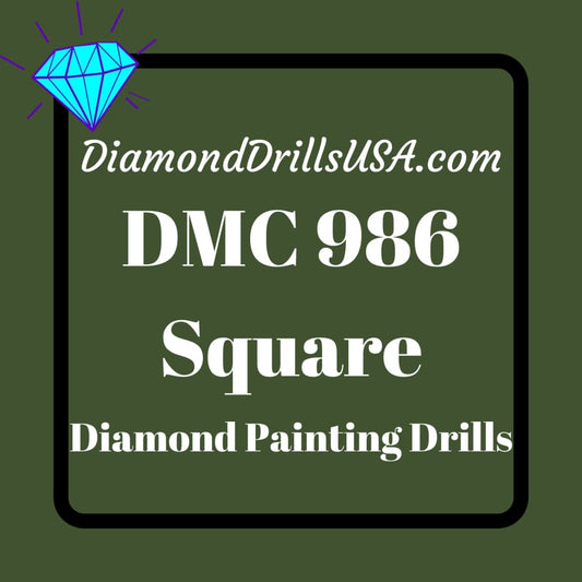 DMC 986 SQUARE 5D Diamond Painting Drills Beads DMC 986 Very