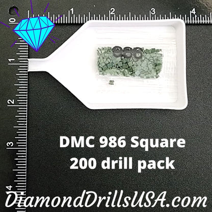 DMC 986 SQUARE 5D Diamond Painting Drills Beads DMC 986 Very