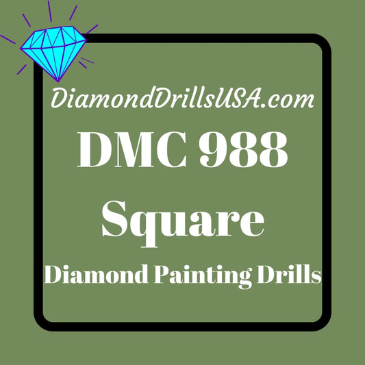 DMC 988 SQUARE 5D Diamond Painting Drills Beads DMC 988 