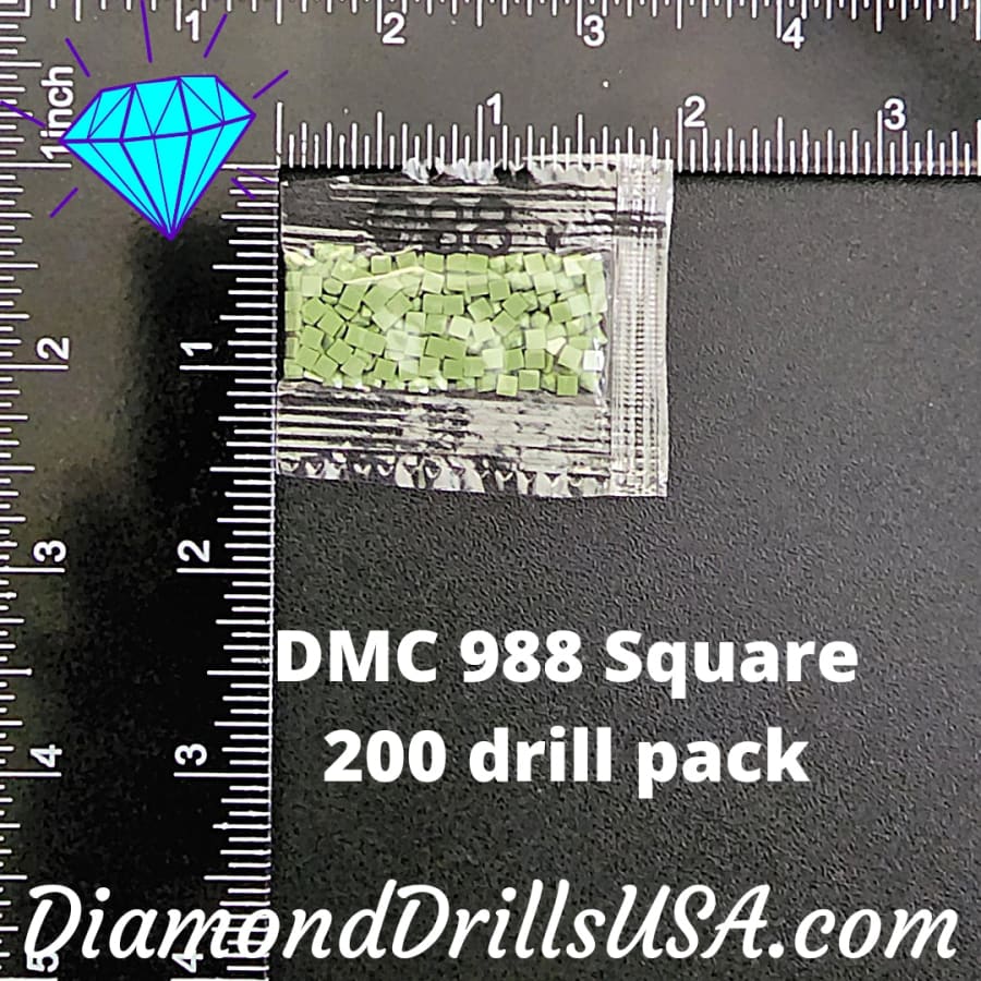 DMC 988 SQUARE 5D Diamond Painting Drills Beads DMC 988 