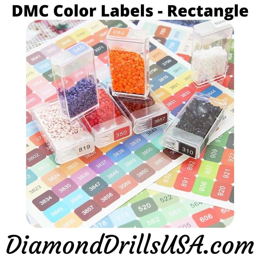 DMC Color Labels Rectangle Small Stickers Storage