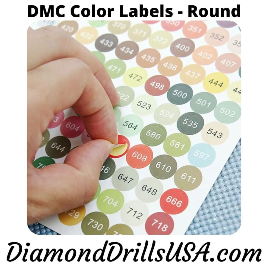 DMC Color Labels Round Small Stickers Storage Organization -