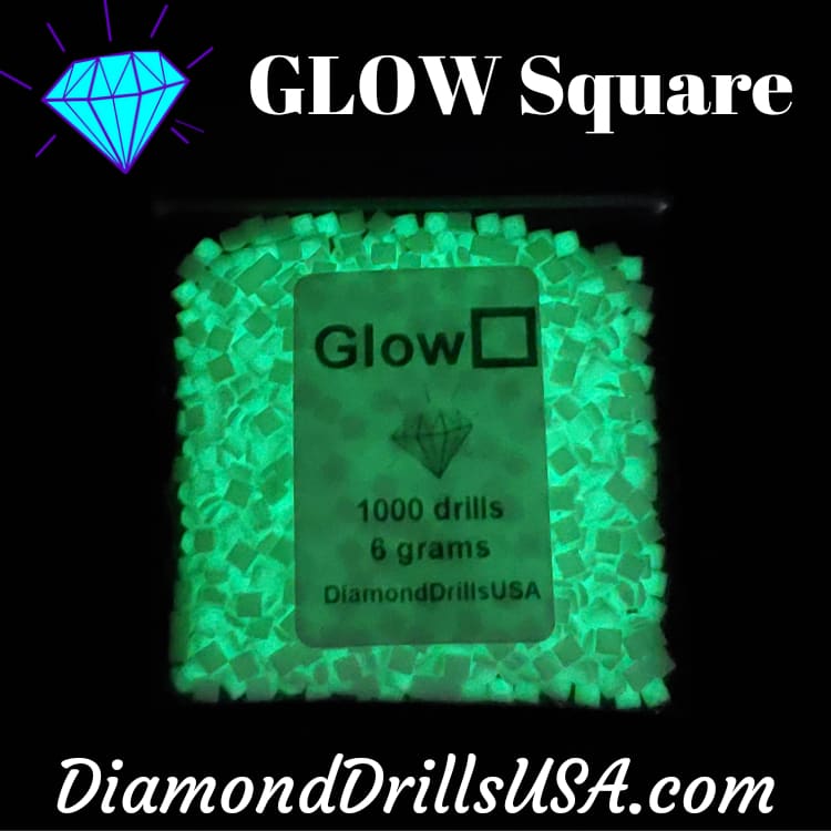 GLOW in the Dark SQUARE 5D Diamond Painting Drills Beads 