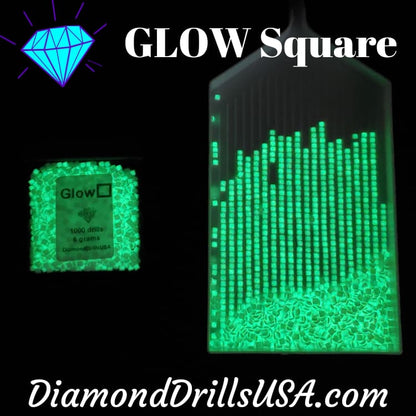 GLOW in the Dark SQUARE 5D Diamond Painting Drills Beads 