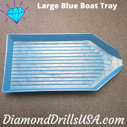 Large Blue Glitter Boat-style Drill Tray Diamond Painting - 