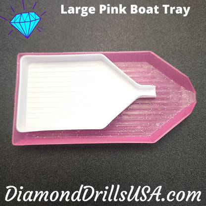 Large Pink Glitter Boat-style Drill Tray Diamond Painting - 