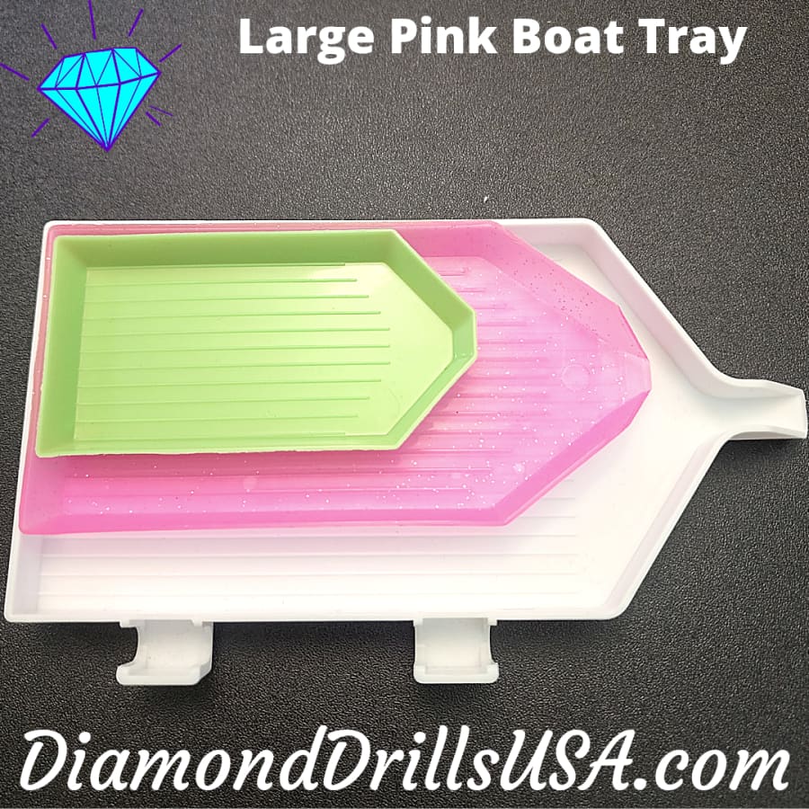 Large Pink Glitter Boat-style Drill Tray Diamond Painting - 