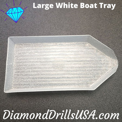 Large White Glitter Boat-style Drill Tray Diamond Painting -