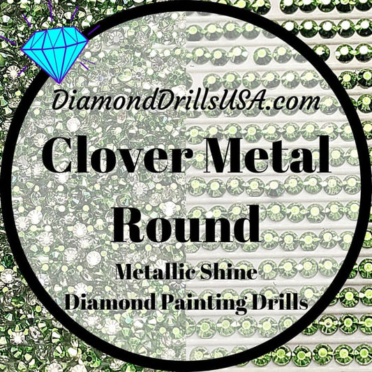 Metallic Clover ROUND Diamond Painting Drills Metal Finish