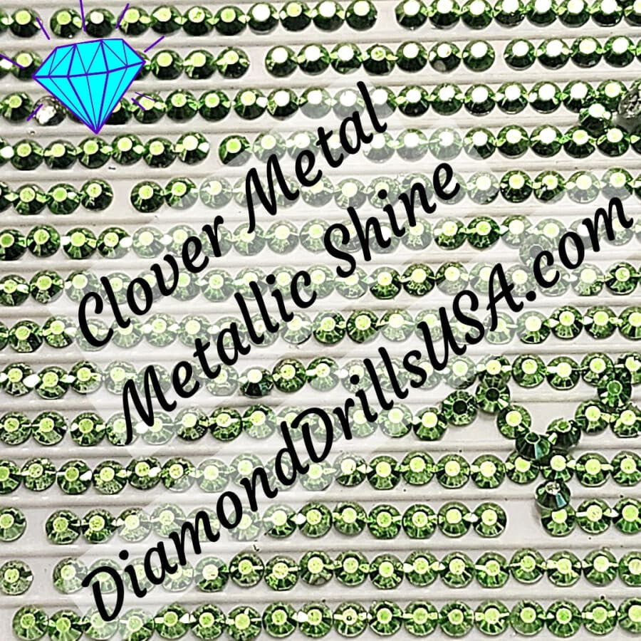 Metallic Clover ROUND Diamond Painting Drills Metal Finish