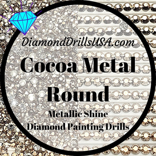 Metallic Cocoa ROUND Diamond Painting Drills Metal Finish
