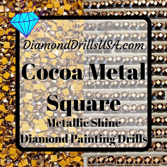 Metallic Cocoa SQUARE Diamond Painting Drills Metal Finish