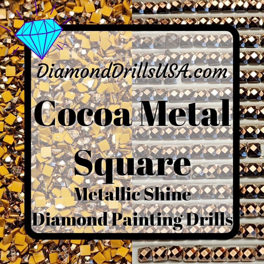 Metallic Cocoa SQUARE Diamond Painting Drills Metal Finish