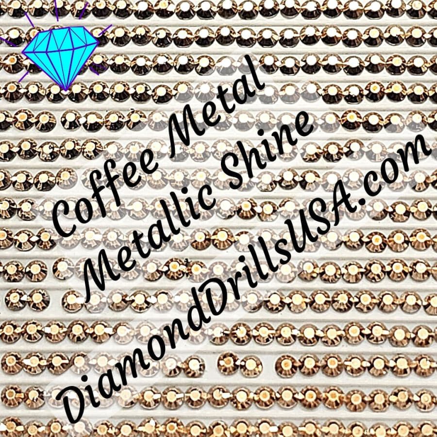 Metallic Coffee ROUND Diamond Painting Drills Metal Finish