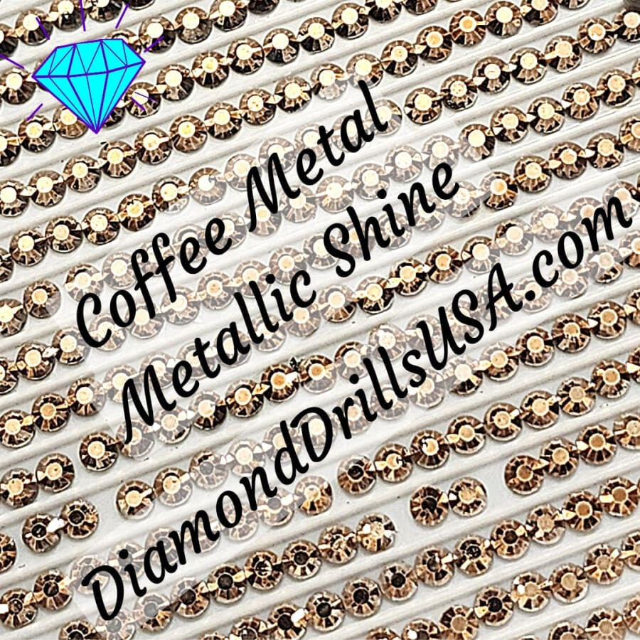 Metallic Coffee ROUND Diamond Painting Drills Metal Finish