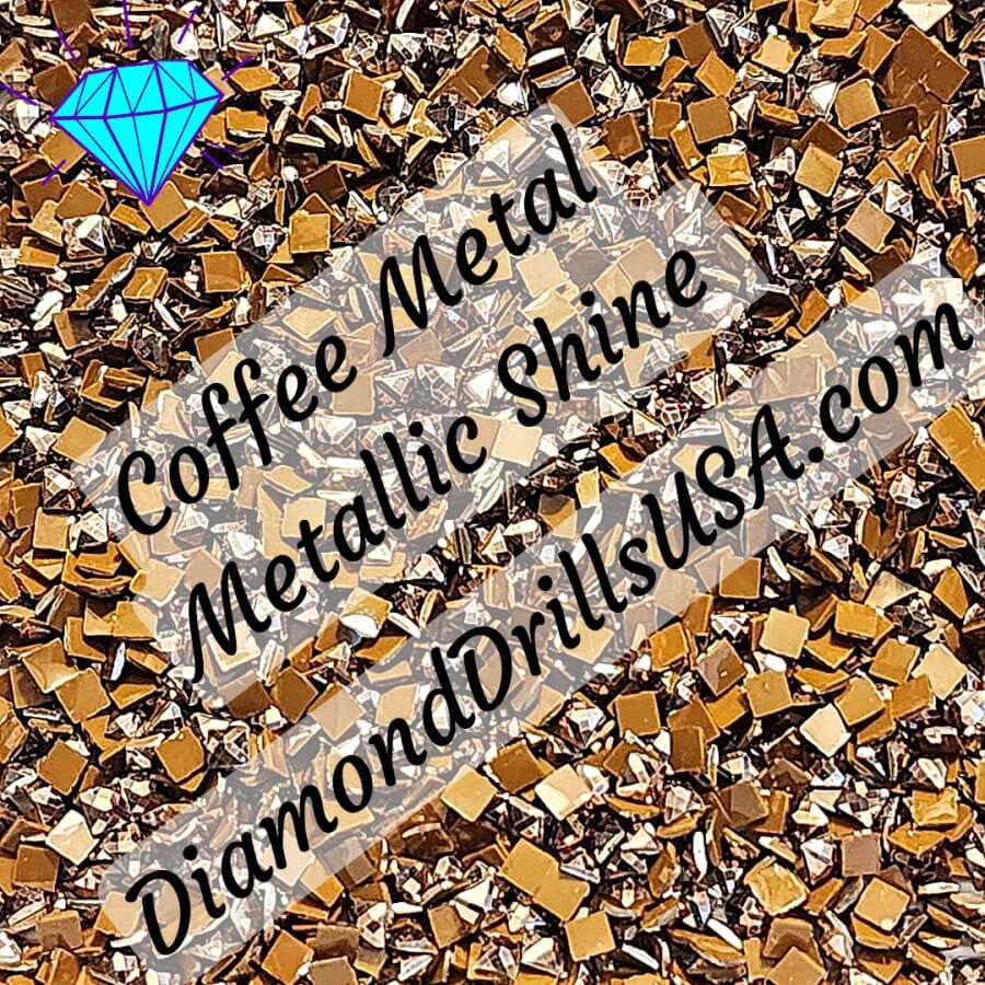 Metallic Coffee SQUARE Diamond Painting Drills Metal Finish