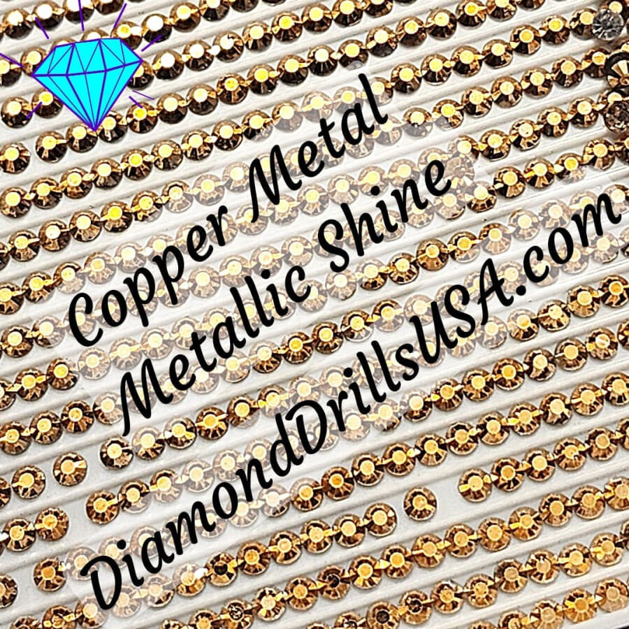 Metallic Copper ROUND Diamond Painting Drills Metal Finish