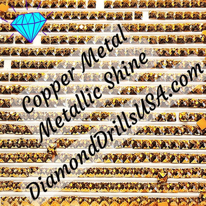 Metallic Copper SQUARE Diamond Painting Drills Metal Finish