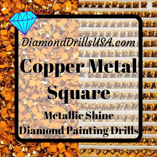 Metallic Copper SQUARE Diamond Painting Drills Metal Finish