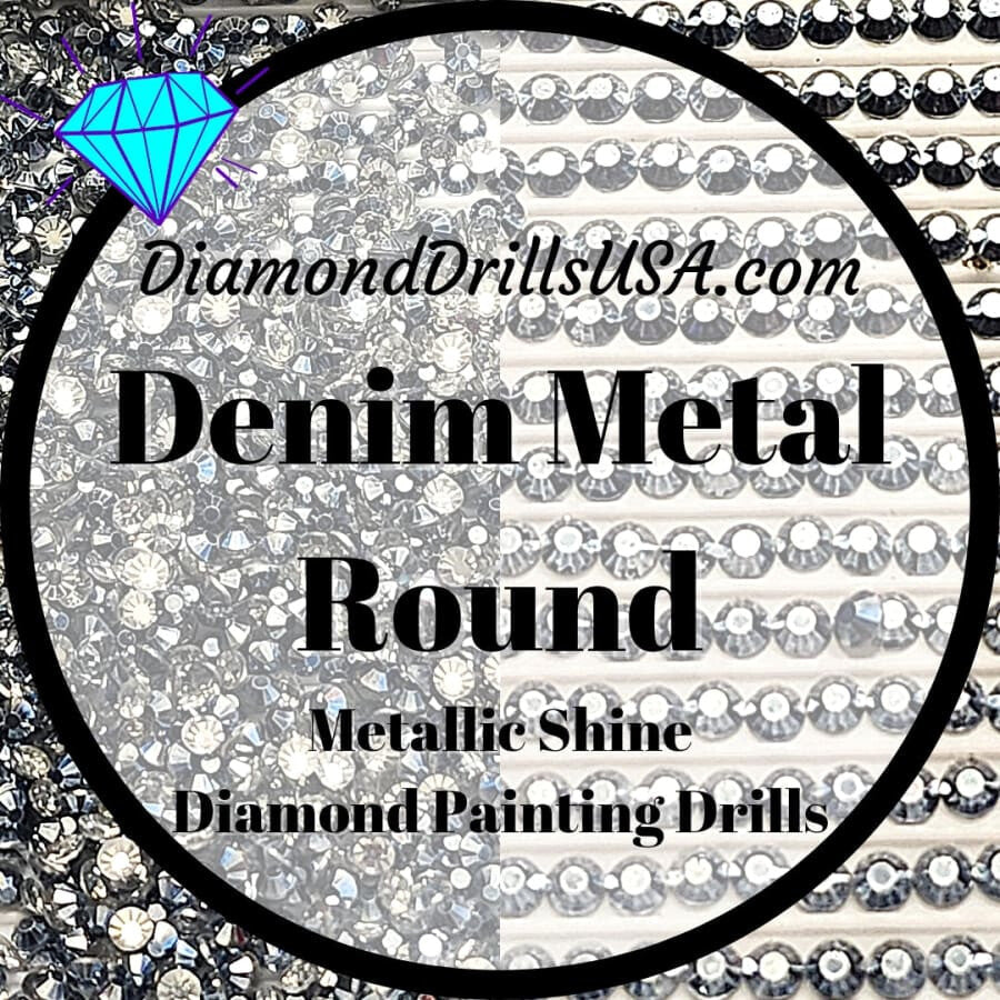 Metallic Denim ROUND Diamond Painting Drills Metal Finish