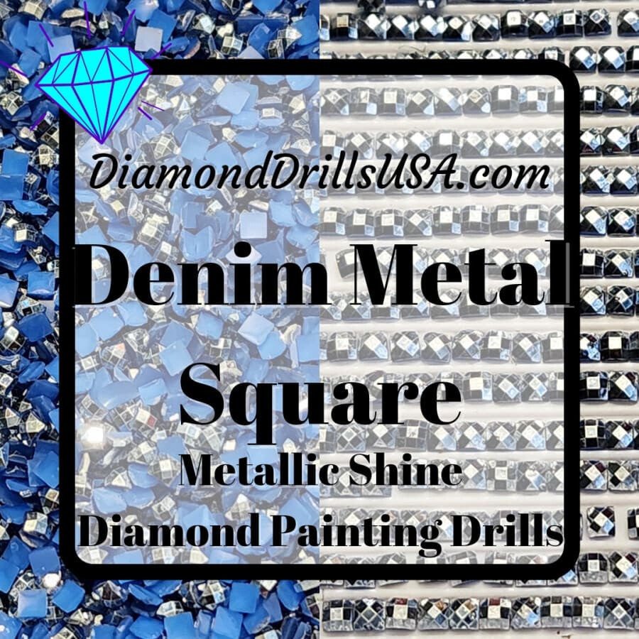 Metallic Denim SQUARE Diamond Painting Drills Metal Finish