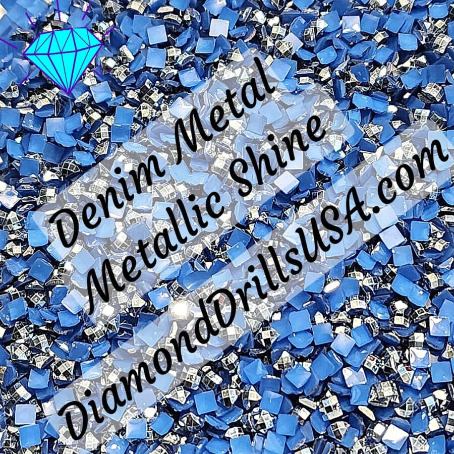 Metallic Denim SQUARE Diamond Painting Drills Metal Finish