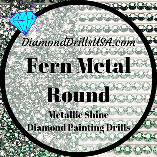 Metallic Fern ROUND Diamond Painting Drills Metal Finish