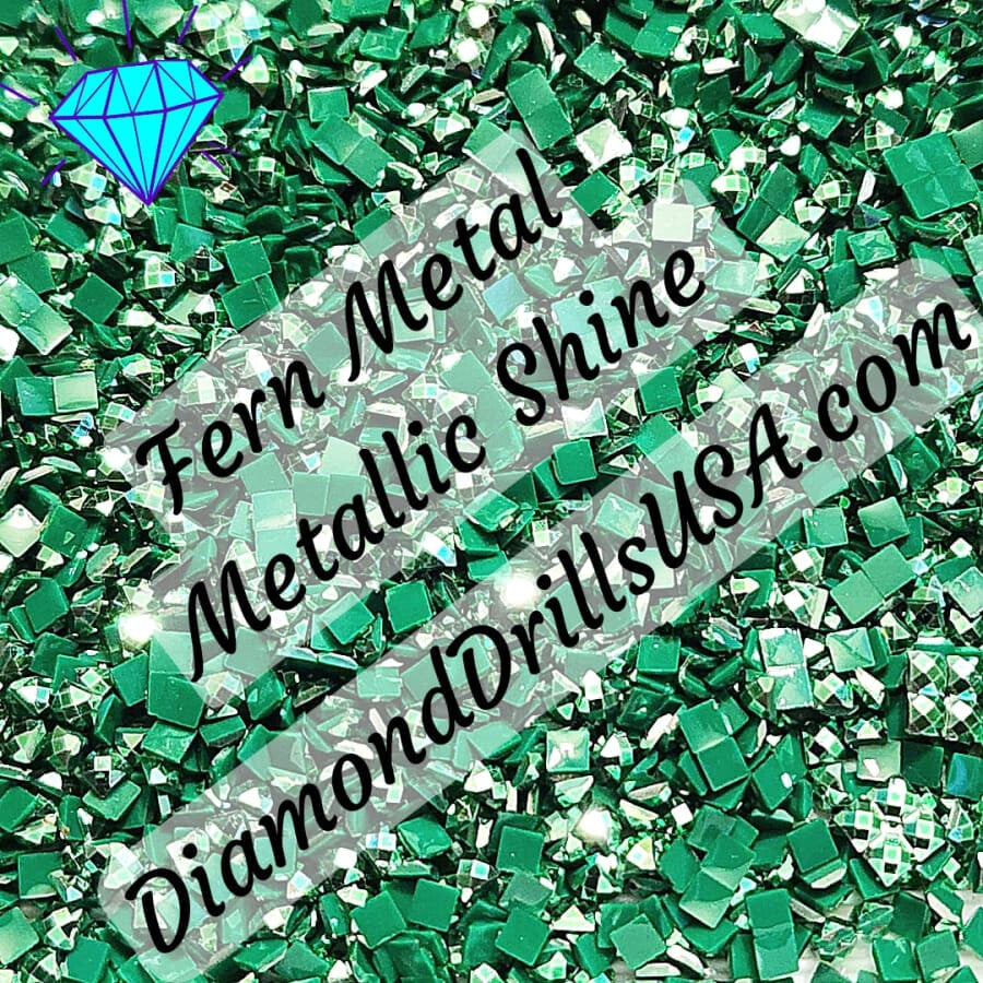 Metallic Fern SQUARE Diamond Painting Drills Metal Finish