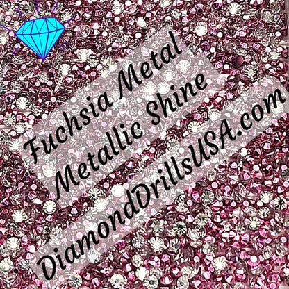 Metallic Fuchsia ROUND Diamond Painting Drills Metal Finish