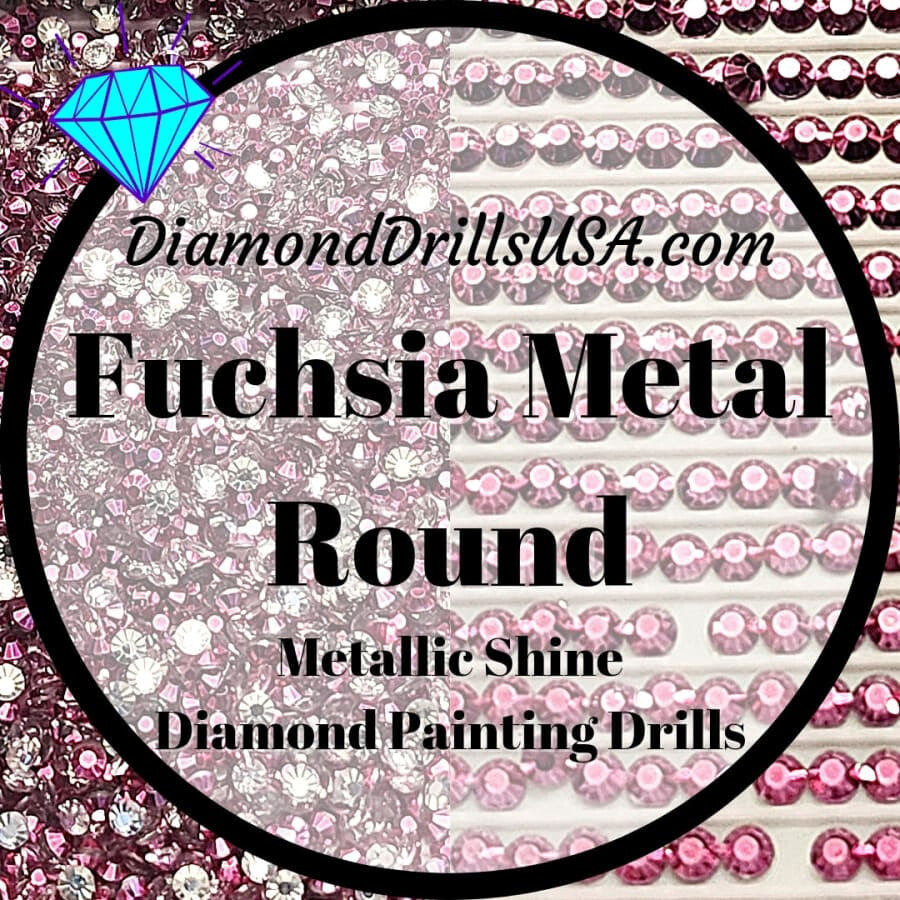 Metallic Fuchsia ROUND Diamond Painting Drills Metal Finish