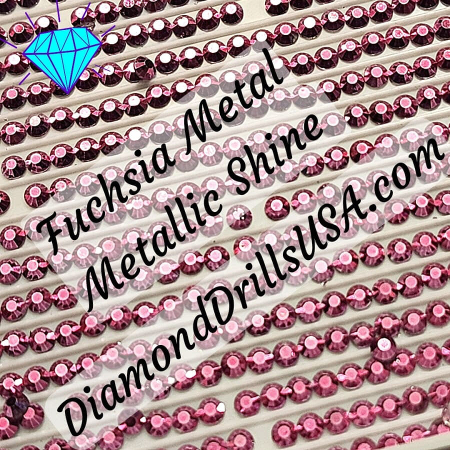 Metallic Fuchsia ROUND Diamond Painting Drills Metal Finish