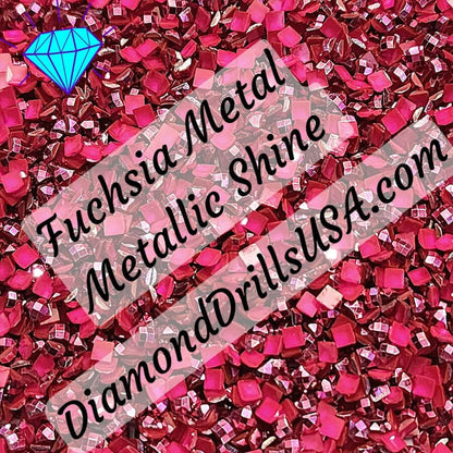 Metallic Fuchsia SQUARE Diamond Painting Drills Metal Finish