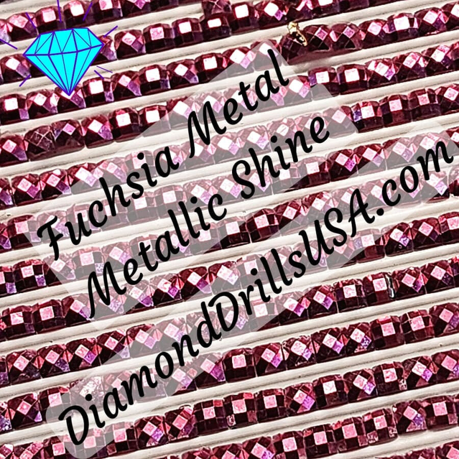 Metallic Fuchsia SQUARE Diamond Painting Drills Metal Finish