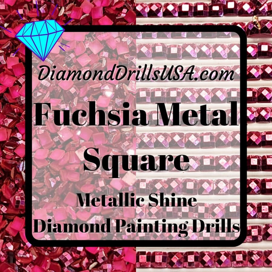 Metallic Fuchsia SQUARE Diamond Painting Drills Metal Finish