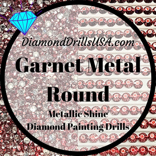 Metallic Garnet ROUND Diamond Painting Drills Metal Finish