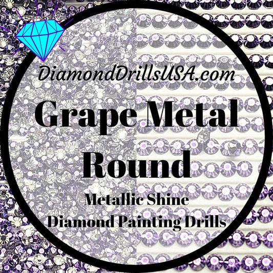 Metallic Grape ROUND Diamond Painting Drills Metal Finish