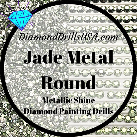 Metallic Jade ROUND Diamond Painting Drills Metal Finish