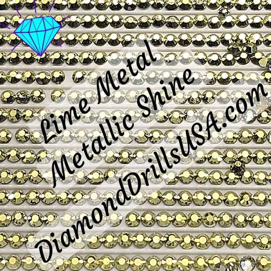 Metallic Lime ROUND Diamond Painting Drills Metal Finish