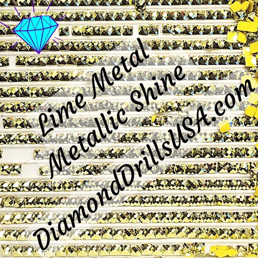 Metallic Lime SQUARE Diamond Painting Drills Metal Finish