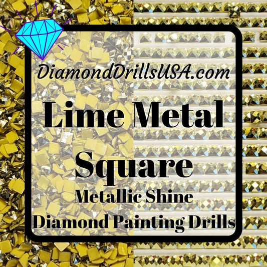 Metallic Lime SQUARE Diamond Painting Drills Metal Finish