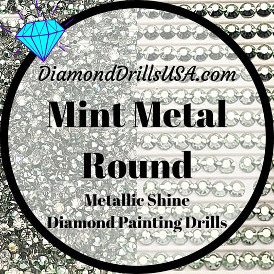 Metallic Mint ROUND Diamond Painting Drills Metal Finish