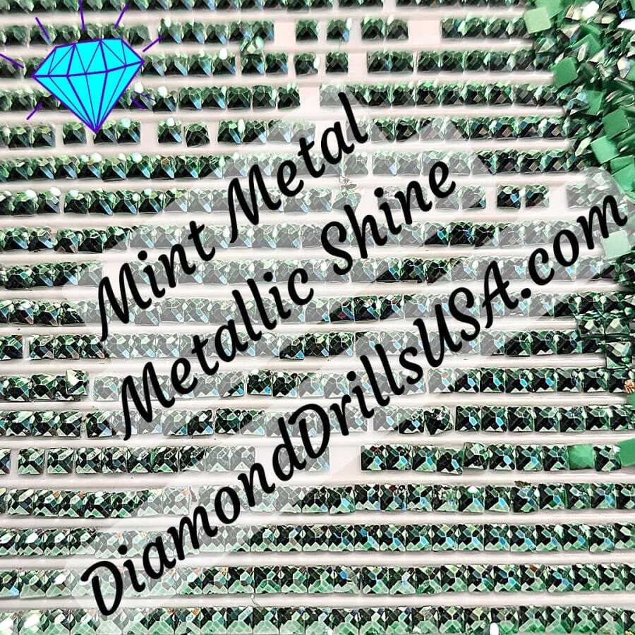 Metallic Mint SQUARE Diamond Painting Drills Metal Finish