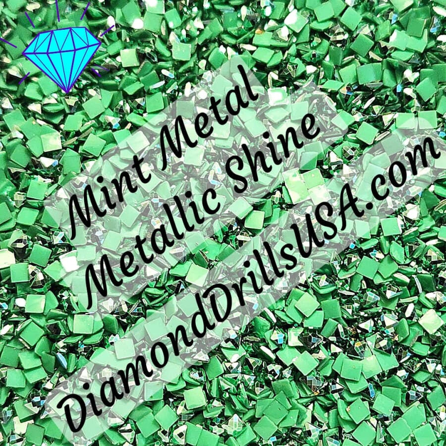 Metallic Mint SQUARE Diamond Painting Drills Metal Finish