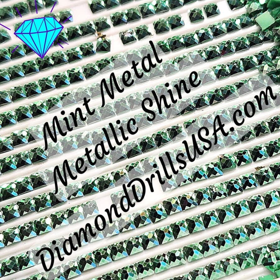 Metallic Mint SQUARE Diamond Painting Drills Metal Finish