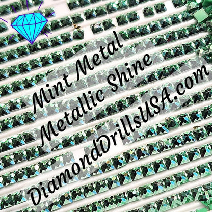 Metallic Mint SQUARE Diamond Painting Drills Metal Finish